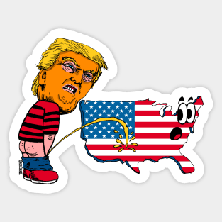 Trump Pissing Sticker